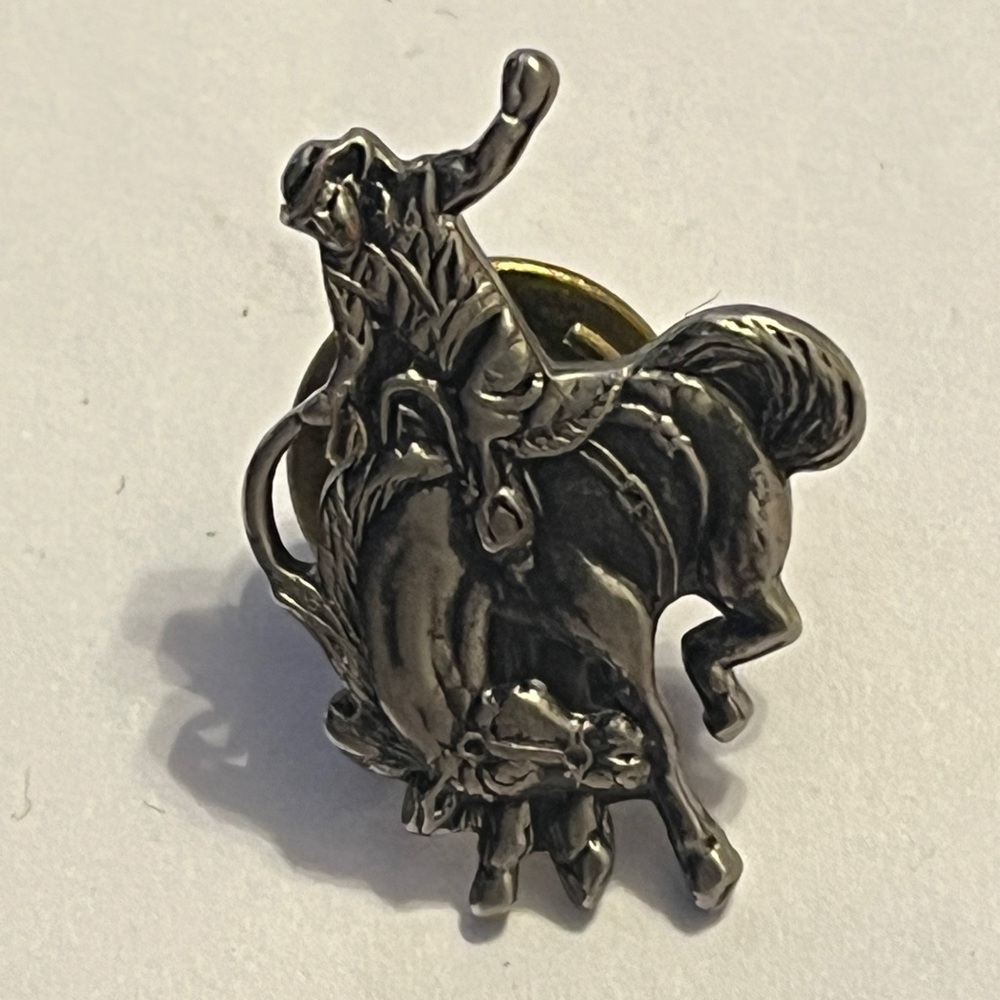 Silver Rodeo Cowboy Tie Pin - Picture 15 of 16
